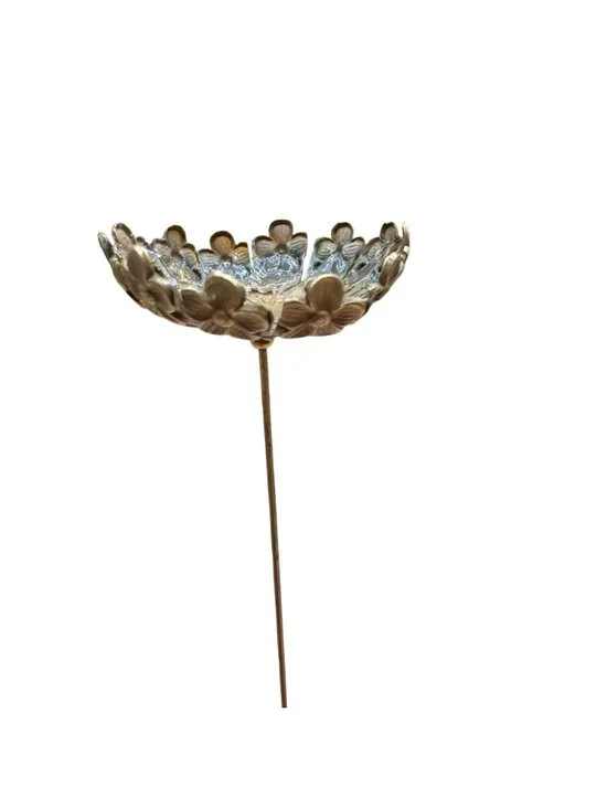 Vintage Brass Floral Hat Pin Large Flower Art Nouveau Deco Intricate Details 10" - Picture 2 of 8